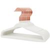 Stormix Grucce Per Neonati, Confezione Da 16 in Velluto Antiscivolo Grucce Con Tacche Per Le Spalle Per Bambini Piccoli Bianco (Gancio Oro Rosa)