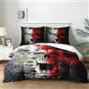 Yzehomijia Set copripiumini e federe con stampa teschio 220×240 cm, biancheria da letto gotica, 1 copripiumino + 2 federe 65 x 65 cm.(K3×220)