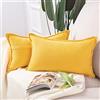 Madizz 2 Pezzi Federe Corto Ciniglia Copricuscini Morbido Decorativo Fodere per Cuscino Lusso Stile per Divano Camera da Letto Giallo Rettangolare 40x60 cm