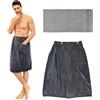 HWSWSH Set di Kilt Sauna Uomo e Asciugamano Cotone Assorbente, Asciugamano da Sauna con Bottoni a Pressione, Kilt da Sauna con Chiusura a Bottone con Tasca per Doccia, Bagno, Sauna e SPA - Grigio