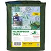 Rainexo Telone impermeabile 10 x 15 - Telo multiuso resistente - Telone multistrato in pellicola laminata incrociata - Ideale per agricoltura, campeggio, copertura per mobili, polietilene, verde/blu,