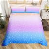 Homemissing Arcobaleno Bambina Rosa Blu Copripiumini Star Moon Print Set 1 Federa Set Copripiumino 135x200cm