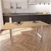Leroy Merlin Tavolo da pranzo fisso Trapezio in legno lamellare grezzo di faggio naturale per 6 persone L 150 x L 90 X H 74 cm