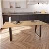 Leroy Merlin Tavolo da pranzo fisso Trapezio in legno lamellare grezzo di faggio naturale per 6 persone L 150 x L 90 X H 74 cm