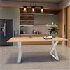Leroy Merlin Tavolo da pranzo fisso Cross in legno lamellare grezzo di frassino naturale per 6 persone L 150 x L 90 X H 74 cm