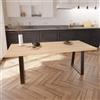 Leroy Merlin Tavolo da pranzo fisso Trapezio in legno lamellare grezzo di frassino naturale per 6 persone L 150 x L 90 X H 74 cm