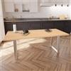 Leroy Merlin Tavolo da pranzo fisso Trapezio in legno lamellare grezzo di abete di douglas naturale per 6 persone L 150 x L 90 X H 74 cm