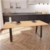 Leroy Merlin Tavolo da pranzo fisso Trapezio in legno lamellare grezzo di abete di douglas naturale per 6 persone L 150 x L 90 X H 74 cm