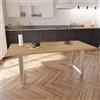 Leroy Merlin Tavolo da pranzo fisso Trapezio in legno lamellare grezzo di rovere naturale per 6 persone L 150 x L 90 X H 74 cm