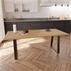 Leroy Merlin Tavolo da pranzo fisso Trapezio in legno lamellare grezzo di rovere naturale per 6 persone L 150 x L 90 X H 74 cm