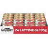 GOURMET Rosso Cibo Umido per Gatti Adulti Paté con Fegato, Vitello e Verdure 24 Lattine da 195g