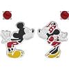 Disney Mickey e Minnie Mouse Orecchini a Perno in Argento Sterling Bacciare (Mickey e Minnie 2)