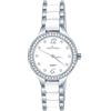 MICGIGI Donna Orologio al quarzo ceramico bianco rotondo analogico con quadrante minimalista, bracciale in lega di acciaio inossidabile