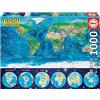 Educa - Puzzle 1000 pezzi Neon World Map | Puzzle mappe moderne | Misura 68x48 cm | Include colla Fix | Per adulti 14+ (16760)