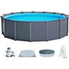 Intex Pannello Piscina Rotondo In Grafite Ø Fuori Terra 478x124 Cm