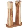 Relaxdays Macina Sale e Pepe, Set 2 Tritaspezie, Macinino Interno in Ceramica, Legno di Acacia e Acciaio Inox, Marrone, 22 x 15 x 7 cm