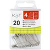 K3T TSI Spille di Sicurezza, Metallo, Argento, 5 x 0.5 x 0.1 cm, 20 unità