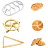 DAZZLUXE 3 pezzi macchina per il pane, stampo per il pane, stampo per croissant, utensili da forno, tagliapane, stampo in plastica (rotondo + ovale + triangolare)