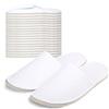 Anmerl 10 Paia Ciabatte Ospiti Durevole Cotone Pattine per Casa Set Antiscivolo Lavabili Pantofole per Hotel Sposa Matrimonio Famiglia Viaggio, Bianche
