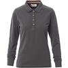 PAYPER Florence Lady Polo a Manica Lunga da Donna Sfiancata 100% Cotone Effetto Perlato Spacchetti Laterali Rinforzo Sagomato retrocollo Grigio Smoke (S)