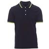 PAYPER Skipper Polo 100% Cotone Piquet con Bordini a Contrasto Manica Corta Uomo, Colore: Blu Navy/Giallo Fluo, Taglia: 4XL
