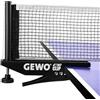 GEWO CS Clip - Rete da Ping Pong Robusta per Tavolo da Ping Pong, Set in Metallo per Morsetto con Vite in Altezza e Struttura a Rete Resistente, Colore: Nero, Lunghezza 183 cm