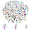 SUPERFINDINGS 85 pz 3 Stili Occhio di Cavallo Cristallo Strass di Vetro Strass Cucito Pietre Flatback con 2 Fori per Artigianato Fai da Te Vestiti Scarpe
