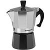Orbegozo KFM 330, caffettiera 3 tazze, adatta per fornelli a gas, ceramica ed elettrici, manico ergonomico, valvola di sicurezza, alluminio, colore nero e argento