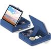 KDD Porta Tablet da Letto con Magazzino, Supporto Cuscino Tablet Pieghevole per Letto, Grembo e Scrivania, Supporto Tablet con Angolo Regolabile per iPad Pro 12.9, 10.5, Mini, Telefoni, Libri, Blu