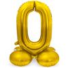 Folat 64700 Palloncino di alluminio con Base Numero Figura 0 Oro 86 cm - decorazione palloncino di elio per compleanno, anniversario