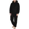 KBOPLEMQ Pigiama intero da uomo, morbido, da uomo, in pile, taglia M, 5XL, regalo per uomini e ragazzi, Nero , M