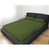 GEMITEX Completo letto Matrimoniale, Colore VERDE BOSCO, con Trattamento NO-STIRO, effetto Raso, in 100% Microfibra di poliestere. Composto da 2 lenzuola e 2 federe TINTA UNITA. Made in Italy