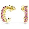 Swarovski Orecchini a cerchio Mini Hoop, Taglio Round, Rosa, Placcato color oro