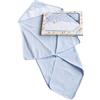 Bubabù Accappatoio neonato da ricamare, con inserto in etamine su cappuccio a triangolo MISURA 44 FORI, con filo per ricamo. Misura75x75 cm Composizione: Cotone 100% Made in Italy
