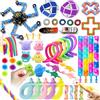 JUAUO 50 Pcs Giocattoli Fidget, Giocattoli Ansiolitici per Bambini e Adulti, Antistress per Autismo e Adhd, Set di Giocattoli Sensoriali per Feste di Compleanno Per Bambini
