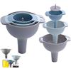 QUHEEE Imbuto Multifunzionale Imbuto Da Cucina In Plastica Con Manico Set Imbuto Colino Da Cucina Per Bottiglie D'acqua Da Cucina E Per La Casa, Liquidi E Polveri Oleosi, Set Di Filtri A Imbuto 4 In 1