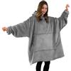 Good Nite Wearable Blanket Coperta con cappuccio oversize per donne e uomini Sherpa Coperte per adulti Soffice e calda coperta con cappuccio con tasche Grigio