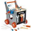 Janod - Brico'Kids Carrello del Fai-da-Te per Bambini in Legno - Magnetico - Imitazione e Sviluppo - 25 Utensili e Accessori Inclusi - A Partire dai 18 Mesi, J06478, Multicolore