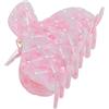 Dioche Clip per Artiglio per Capelli Clip per Artiglio Grande Alla Moda Durevole per Fermaglio per Artiglio per Capelli Ricci Sottili e Spessi con Perle per Donne e Ragazze (Rosa coreano)