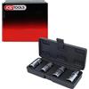 KS Tools 152.1100 1/2 Serie di Estrattori per Prigionieri, 4 Pezzi, Esecuzione a Rulli Eccentrici, per Filettatura Destra e Sinistra, in Astuccio in Plastica