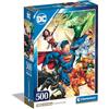 Clementoni- Dc Comics Comics-500 Pezzi, Poster Incluso, Puzzle Supereroi, Divertimento per Adulti, Made in Italy, 35531, Multicolore, Clementoni-35531