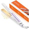 Faszin Piastra Capelli Professionale 2-In-1, Piastre Ioniche di Titanio, Riscaldamento In Soli 20 Secondi, Display LCD Chiaro, Ideale Per Capelli Lisci, Ricci e Mossi
