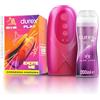 Durex Masturbatore Uomo, Sex Toy in Silicone Morbido con Nervature, Flessibile e Waterproof + Durex Massage 2 in 1 Aloe Vera, Lubrificante Sessuale Intimo a Base d'Acqua, Formato Convenienza, 200 ml