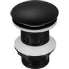 cxxtkcxxlc Piletta Lavabo Bagno Senza Troppopieno, Piletta Click Clack, Piletta Lavabo per Lavello e Lavabo (Nero Opaco)