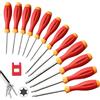 XOOL Set di Cacciaviti Torx Magnetici, 12 in 1 con T5 T6 T7 T8 T9 T10 T15 T20 T25 T27 T30 T40 - Manico Ergonomico, Acciaio CRV, Resistente alla Corrosione per Riparazioni e Fai-da-te