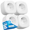 Meross Presa Smart 16A, Presa Intelligente WiFi, Smart Shucko Plug, Compatibile con Apple Homekit Siri, Alexa, Google Assistant e SmartThings, 4 Pezzi