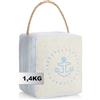 com-four® blocca porta con maniglia - modello pesante - accessorio pratico per casa, finestre e ingressi - ideale contro spifferi (1 beige/azzurro 1,4 kg)