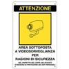 MARKIN Cartello adesivo - AREA SOTTOPOSTA A VIDEOSORVEGLIANZA - 20 x 30 cm - Markin (unità vendita 1 pz.)