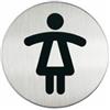DURABLE Pittogramma adesivo - WC donne - diametro 8,3 cm - acciaio - Durable (unità vendita 1 pz.)