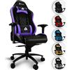 KLIM eSports - Sedia gaming Viola di Alta Qualità + Supporto Lombare e Cervicale + Reclinabile + Poltrona Gaming Ergonomica e Regolabile + Pelle Sintetica e Materiali Premium [NUOVA VERSIONE]